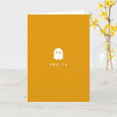 BOO YA | Halloween Ghost Modern Yah Fun Booya Karte (Gelbe Blume)