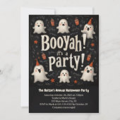 Boo Ya Halloween Niedlich Ghosts Booyah Kostüm Par Einladung (Vorderseite)