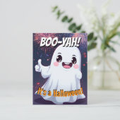 Boo-yah Es ist ein Halloween-Funny-Geist Postkarte (Stehend Vorderseite)