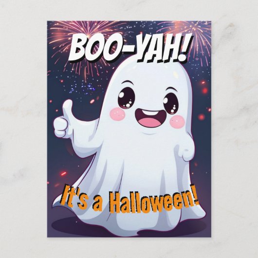 Boo-yah Es ist ein Halloween-Funny-Geist Postkarte (Vorderseite)