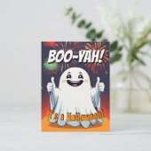 Boo-yah Es ist ein Halloween Funny Happy Ghost Postkarte (Stehend Vorderseite)