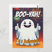 Boo-yah Es ist ein Halloween Funny Happy Ghost Postkarte (Vorne/Hinten)