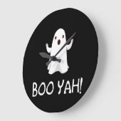 Boo Yah Funny Halloween Ghost Große Wanduhr (Winkel)