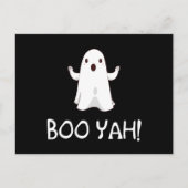 Boo Yah Funny Halloween Ghost Postkarte (Vorderseite)