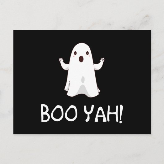 Boo Yah Funny Halloween Ghost Postkarte (Vorderseite)