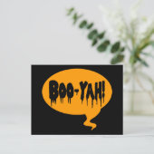 Boo-Yah! Funny Halloween Style Talk Bubble Postkarte (Stehend Vorderseite)