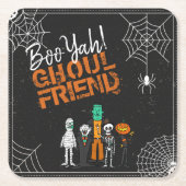 Boo Yah Ghoul Friend Halloween ID684 Rechteckiger Pappuntersetzer (Vorderseite)