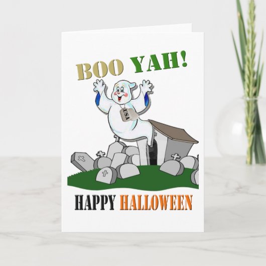 Boo Yah! Happy Halloween Card Karte (Vorderseite)