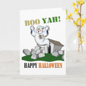 Boo Yah! Happy Halloween Card Karte (Gelbe Blume)