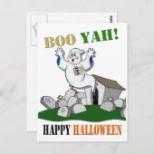 Boo Yah! Happy Halloween Postcard Postkarte (Vorne/Hinten)