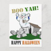 Boo Yah! Happy Halloween Postcard Postkarte (Vorderseite)