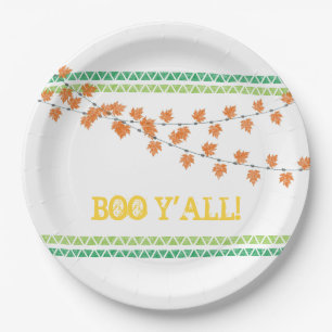Boo Y'all Familienfreundliche Herbstlaube Hallowee Pappteller