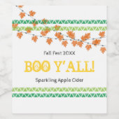 BOO Y'ALL Halloween Fest Familie Spaß Weinetikett (Einzelnes Label)