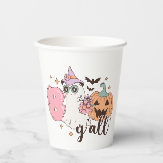 Boo Y'All Halloween Pappbecher (Vorderseite)