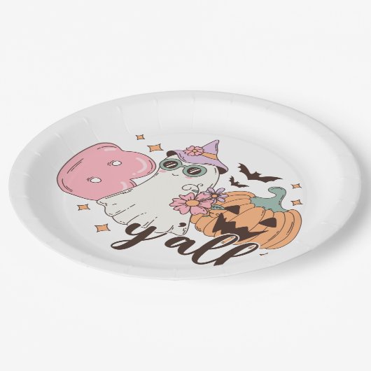 Boo Y'All Halloween Pappteller (Schrägansicht)