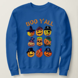 Boo Yall Hoodie, Halloween Pumpkin Carving Collage Sweatshirt