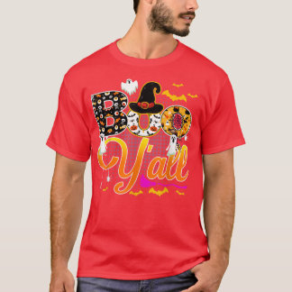 Boo Y'all mit Spinnen und Rotzerhut Halloween-Cos T-Shirt
