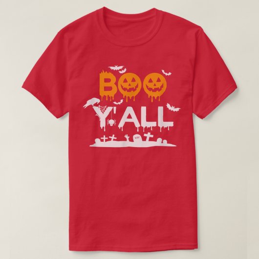 Boo Y'all Pumpkin Ghosts Beängstigend Hexe Funny H T-Shirt (Design vorne)