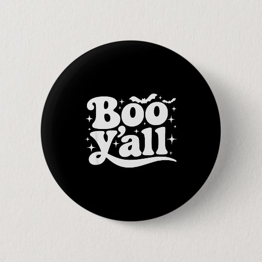 Boo Y'all Southern Retro Halloween Quote Saying Ba Button (Vorderseite)
