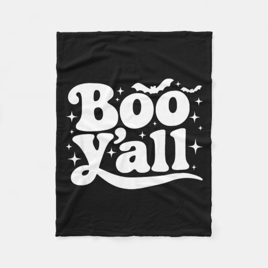 Boo Y'all Southern Retro Halloween Quote Saying Ba Fleecedecke (Vorderseite)