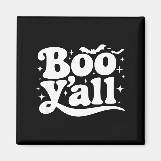 Boo Y'all Southern Retro Halloween Quote Saying Ba Magnet (Vorne)