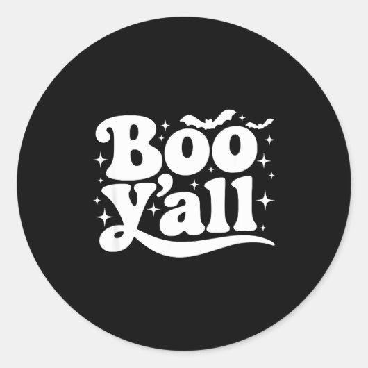 Boo Y'all Southern Retro Halloween Quote Saying Ba Runder Aufkleber (Vorderseite)
