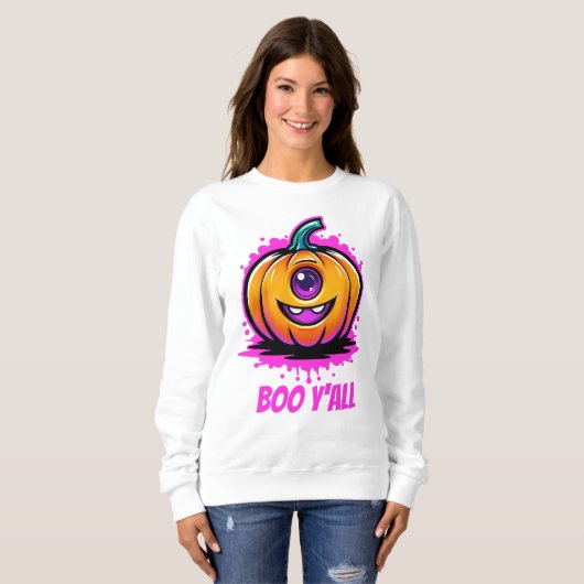 Boo Y'All, spukhaft hübsches Halloween-Design Sweatshirt (Vorne ganz)