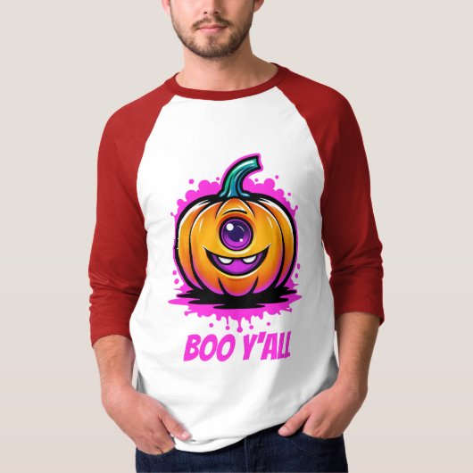 Boo Y'All, spukhaft hübsches Halloween-Design T-Shirt (Vorderseite)