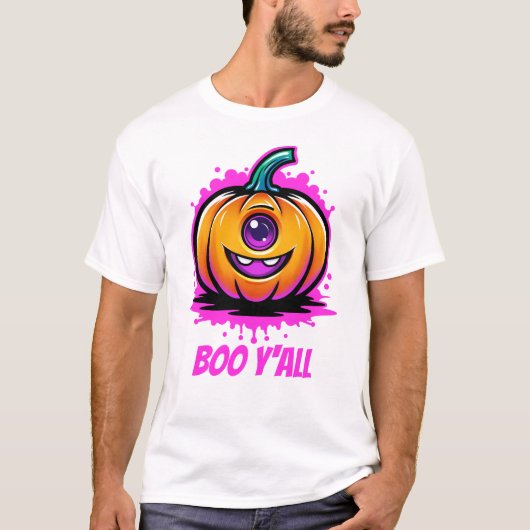 Boo Y'All, spukhaft hübsches Halloween-Design T-Shirt (Vorderseite)