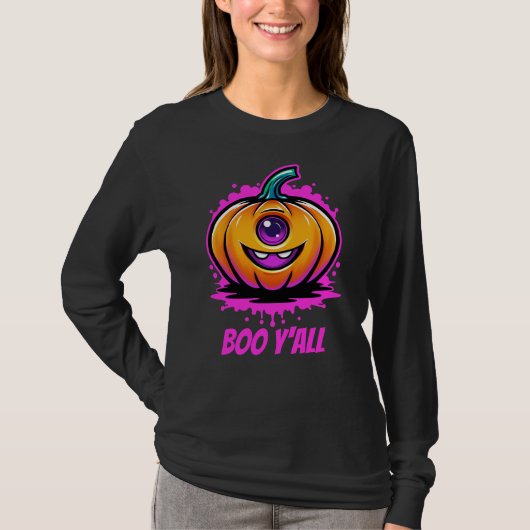 Boo Y'All, spukhaft hübsches Halloween-Design T-Shirt (Vorderseite)