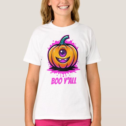 Boo Y'All, spukhaft hübsches Halloween-Design T-Shirt (Vorderseite)