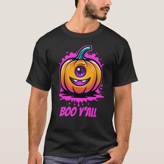 Boo Y'All, spukhaft hübsches Halloween-Design T-Shirt (Vorderseite)