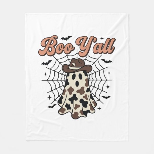 Boo Yall Western Geist Halloween Design Fleecedecke (Vorderseite)