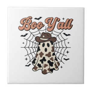 Boo Yall Western Geist Halloween Design Fliese