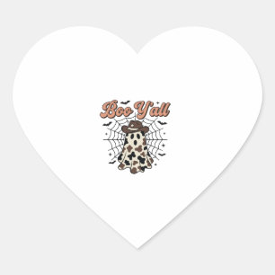 Boo Yall Western Geist Halloween Design Herz-Aufkleber