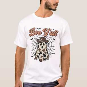 Boo Yall Western Geist Halloween Design T-Shirt