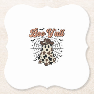 Boo Yall Western Geist Halloween Design Untersetzer