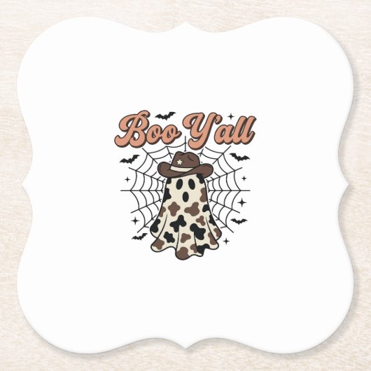 Boo Yall Western Geist Halloween Design Untersetzer (Vorderseite)