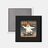 Boo Yeah Halloween Lustiger Gruseliger Geist Skate Magnet (Vorderseite/Rückseite)