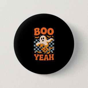 Boo Yeah Skateboarding Geist Lustiger Halloween Sk Button