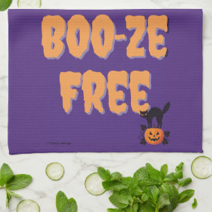 Boo‑ze Free Halloween Sober Spook Geschirrtuch