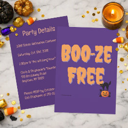 Boo‑ze Free | Halloween-Sobere Party Einladung