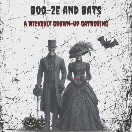 Boo-ze und Fledermäuse Gotische Erwachsene Hallowe Aufkleber (Vorderseite)