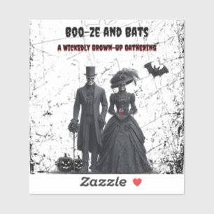 Boo-ze und Fledermäuse Gotische Erwachsene Hallowe Aufkleber