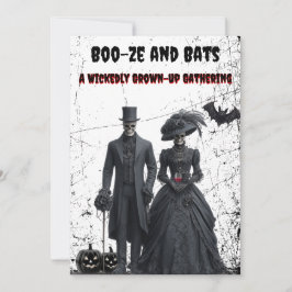 Boo-ze und Fledermäuse Gotische Erwachsene Hallowe Einladung