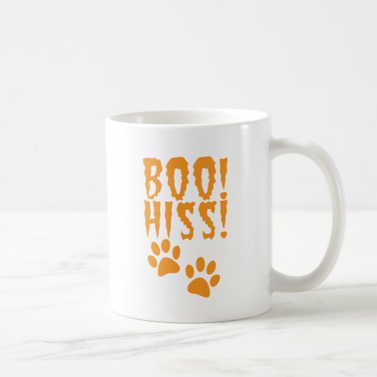 Boo-Zischen! catty Miezekatzefußdrucke Kaffeetasse (Rechts)