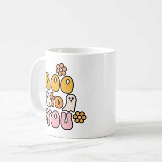 Boo zu dir Niedlich Halloween Kaffeetasse (Vorderseite Links)