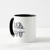 Boobas & Spider Web Custom Monogram Tasse (Vorderseite Links)