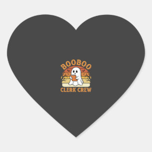 Booboo Clerk Crew Halloween-Geisterdesign_1 Herz-Aufkleber
