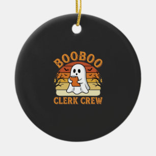 Booboo Clerk Crew Halloween-Geisterdesign_1 Keramik Ornament